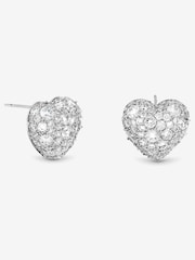 Jon Richard Silver Rhodium Plated and Pave Heart Stud Earrings Gift Box - Image 2 of 4