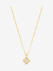 Jon Richard Gold Plated Mirco Pave Clover Pendant - Image 1 of 4
