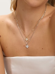 Jon Richard Gold Plated Mirco Pave Clover Pendant - Image 2 of 4