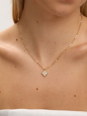 Jon Richard Gold Plated Mirco Pave Clover Pendant - Image 4 of 4