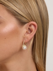 Jon Richard Gold Plated Crystal Leaf and Pearl Earrings - Image 3 of 3