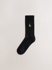 Black Golf Embroiderd Sports Socks 4 Pack - Image 6 of 9