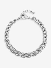 Jon Richard Silver Rhodium Plated and Pave Link Bracelet - Image 1 of 1