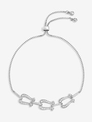 Jon Richard Silver Rhodium Plated and Pave Link Toggle Bracelet - Image 1 of 2