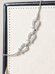 Jon Richard Silver Rhodium Plated and Pave Link Toggle Bracelet - Image 2 of 2