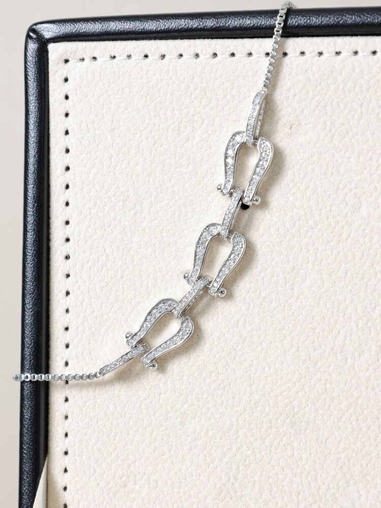 Jon Richard Silver Rhodium Plated and Pave Link Toggle Bracelet - Image 2 of 2 Jon Richard Silver Rhodium Plated and Pave Link Toggle Bracelet - Image 2 of 2