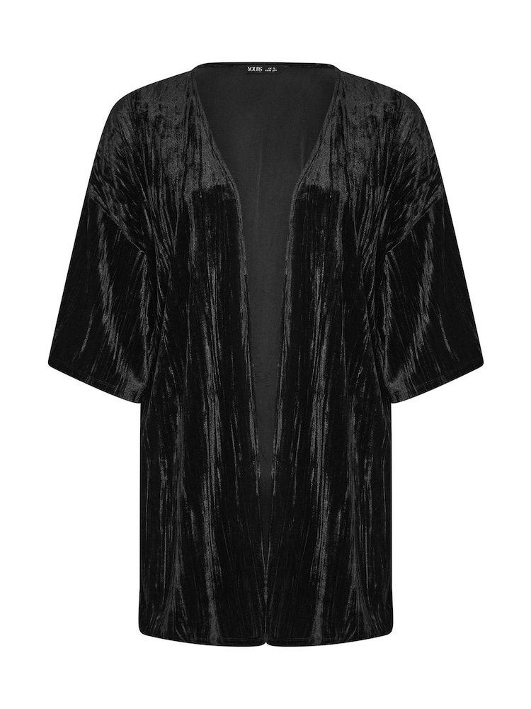 Yours Curve Black Crushed Velour Party Cover-Up - Image 5 of 5