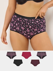 Yours Curve Carbon Black Full Briefs 5 Pack - Image 1 of 7