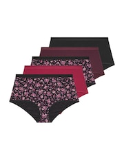 Yours Curve Carbon Black Full Briefs 5 Pack - Image 5 of 7