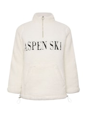 Yours Curve Half Zip Embroidered Sherpa Borg Fleece - Imagen 5 de 5
