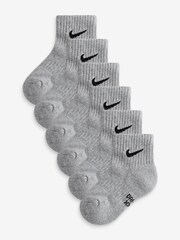 Nike Grey Little Kids Performance Basic Quarter Socks 6 Pack - Image 1 of 7