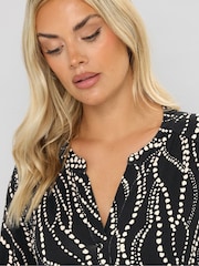 Yours Curve Black Half Placket Shirt - Image 4 of 5