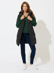 M&Co Black Borg Lined Hooded Gilet - Image 2 of 5