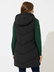 M&Co Black Borg Lined Hooded Gilet - Image 3 of 5
