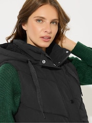 M&Co Black Borg Lined Hooded Gilet - Image 4 of 5