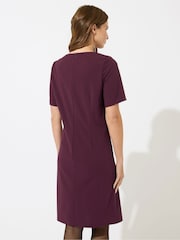 M&Co Red Button Detail Tailored Shift Dress - Image 3 of 5