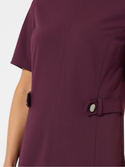 M&Co Red Button Detail Tailored Shift Dress - Image 4 of 5