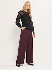 Long Tall Sally Black Balloon Sleeve Top - Image 2 of 5