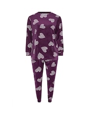 Yours Curve Purple Baby Fleece Pyjamas Set - Image 5 of 5