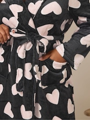Yours Curve Black Hooded Maxi Robe - Image 4 of 5