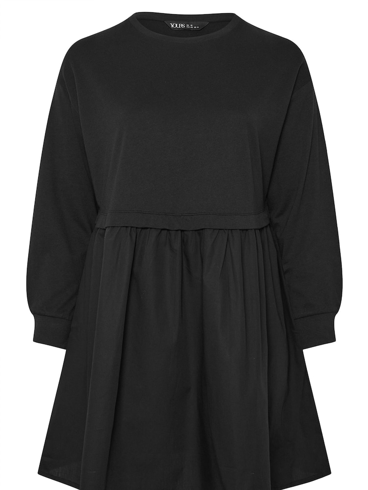 Yours Curve Black Heavyweight Poplin Jumper Dress - Image 5 of 5 Yours Curve Black Heavyweight Poplin Jumper Dress - Image 5 of 5