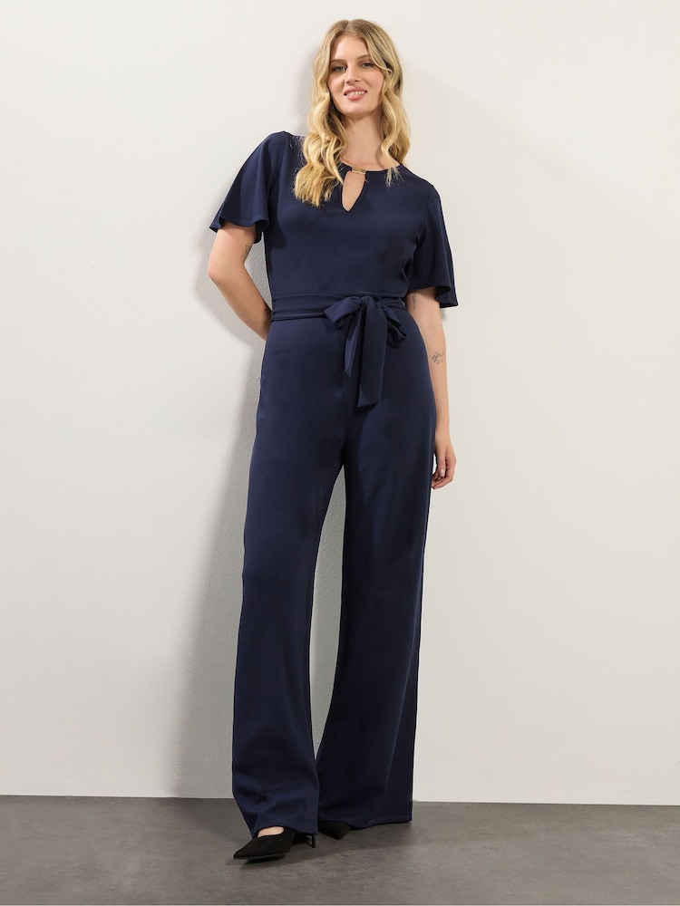 Long Tall Sally Blue Keyhole Jumpsuit - Image 2 of 5
