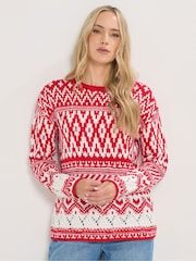 Long Tall Sally Red Fairisle Jumper - Image 1 of 5