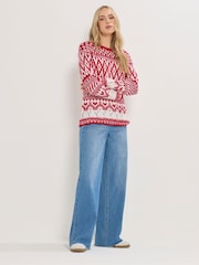 Long Tall Sally Red Fairisle Jumper - Image 2 of 5