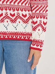 Long Tall Sally Red Fairisle Jumper - Image 4 of 5