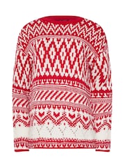 Long Tall Sally Red Fairisle Jumper - Image 5 of 5