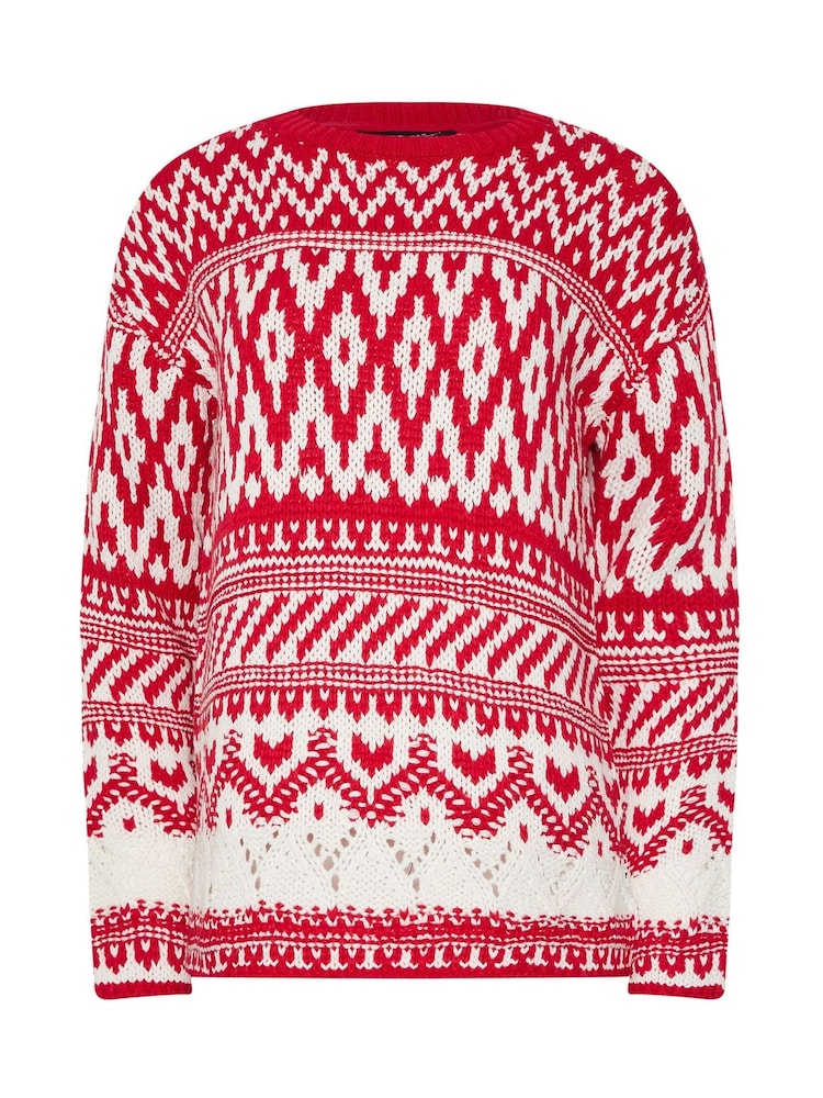Long Tall Sally Red Fairisle Jumper - Image 5 of 5
