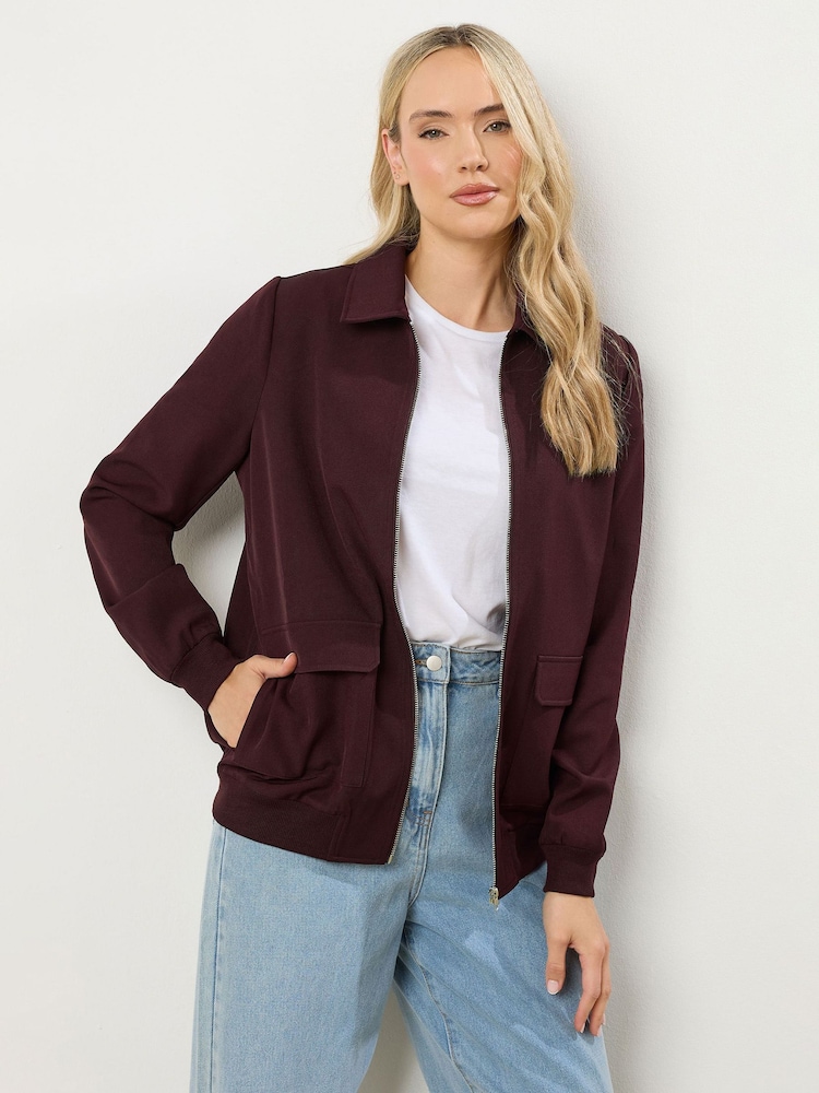 Long Tall Sally Purple Collared Bomber Jacket - Image 2 of 6