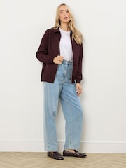 Long Tall Sally Purple Collared Bomber Jacket - Image 3 of 6