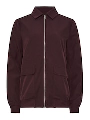 Long Tall Sally Purple Collared Bomber Jacket - Image 6 of 6
