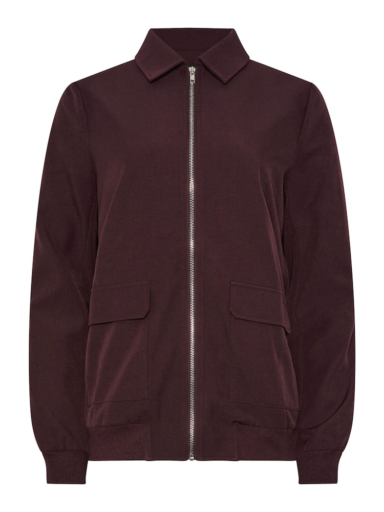 Long Tall Sally Purple Collared Bomber Jacket - Image 6 of 6