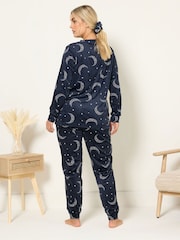 Yours Curve Blue Baby Fleece Pyjamas Set - Image 2 of 5