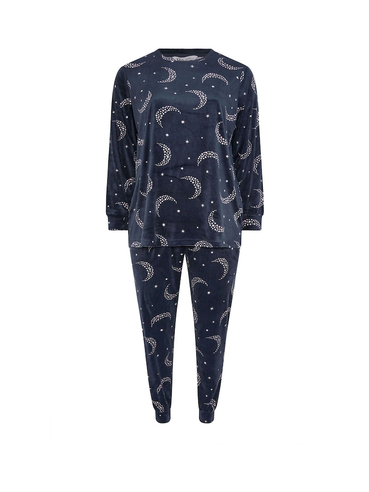 Yours Curve Blue Baby Fleece Pyjamas Set - Image 5 of 5