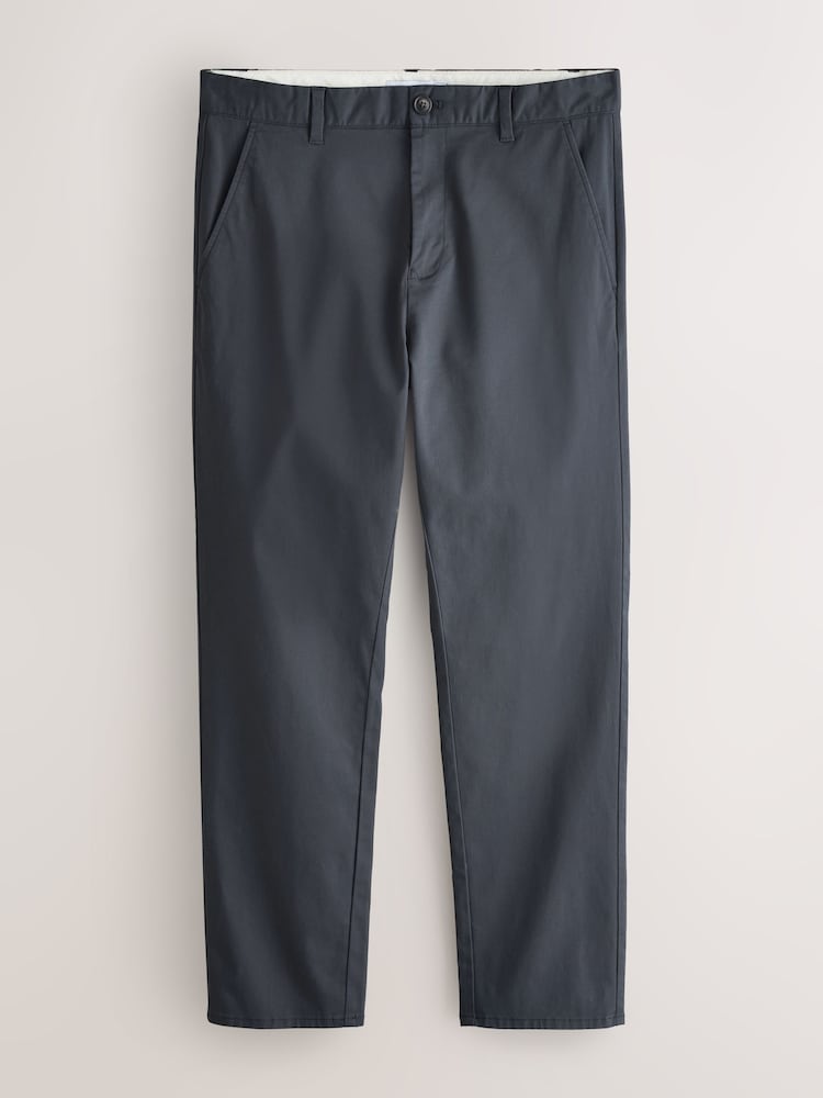 Charcoal Grey Slim Fit Cotton Rich Stretch Chinos - Image 1 of 5