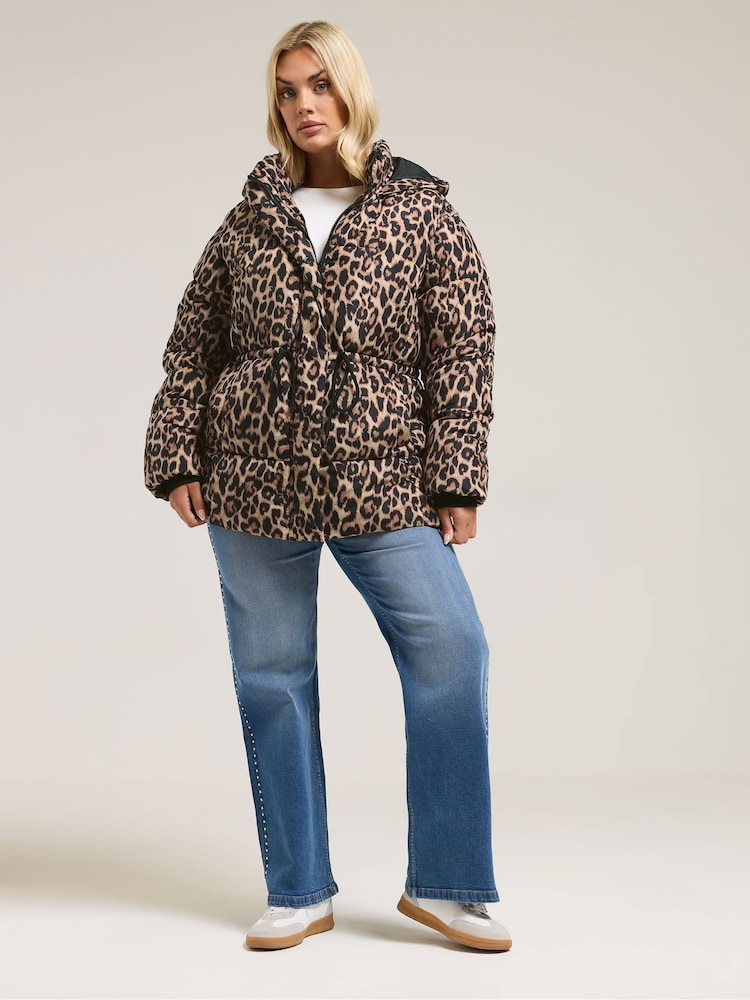 Yours Curve Brown Padded Jacket - Image 2 of 5
