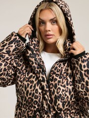 Yours Curve Brown Padded Jacket - Image 4 of 5