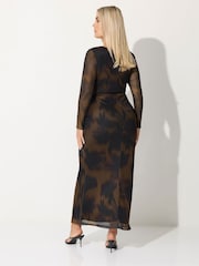 Yours Curve Limited Floral Blur Bust Detail Dress - Slika 4 iz 5