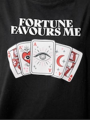 Yours Curve Black Limited Fortune Card T-Shirt - Image 5 of 5
