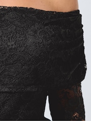 Yours Curve Black Limited Lace Bardot Top - Image 4 of 5