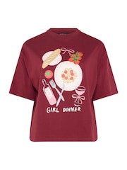 Yours Curve Limited Girl Dinner T-Shirt - Imagem 5 de 5