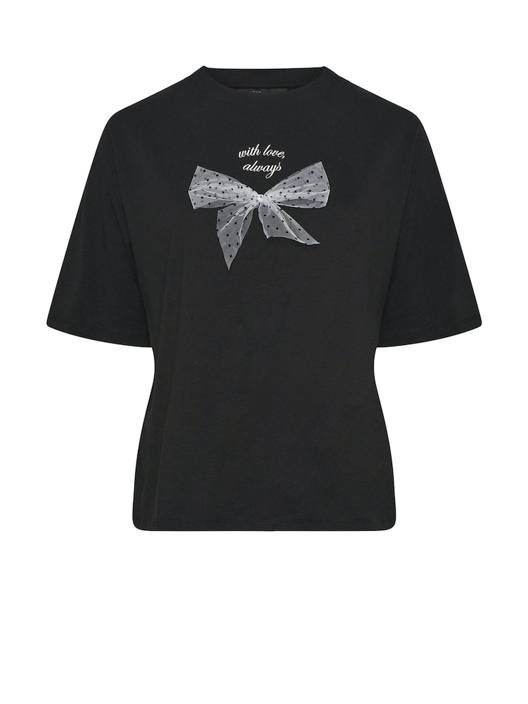 Yours Curve Limited Organza Bow T-Shirt - Imagem 5 de 5