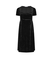 Yours Curve Black London Velvet Square Neck Dress - Image 5 of 5
