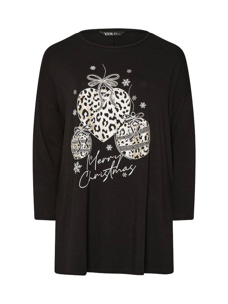 Yours Curve Matte Black Long Sleeve Novelty T-Shirt - Image 5 of 5