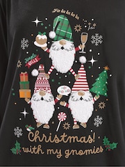 Yours Curve Black Long Sleeve Novelty T-Shirt - Image 4 of 5