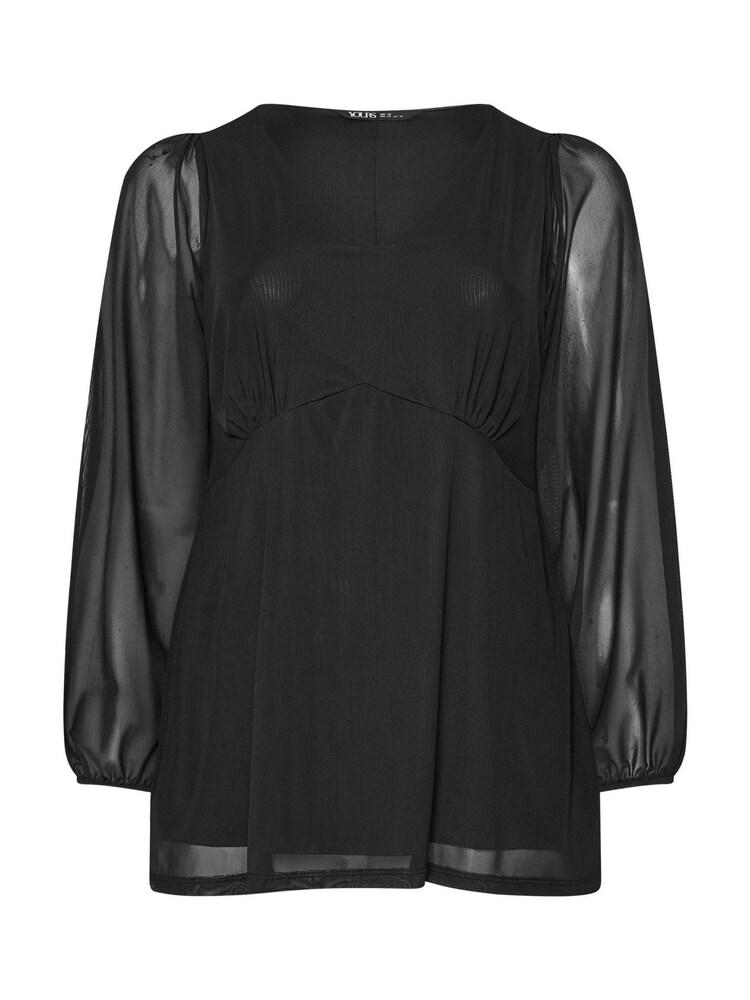 Yours Curve Mesh A Line Balloon Blouse - Imagem 5 de 5