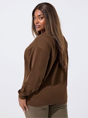 Yours Curve Brown Limited Sweat Top - Image 3 of 5